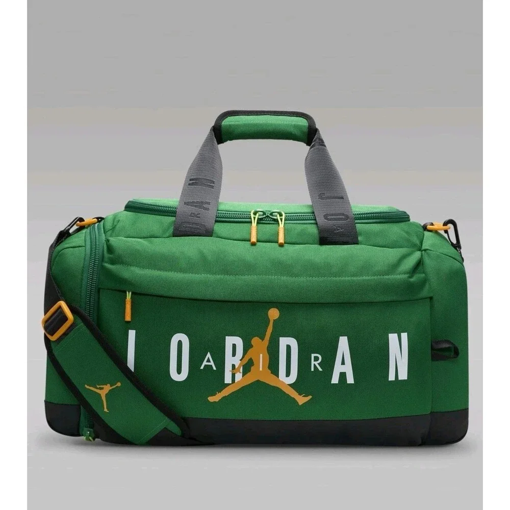Nike Air Jordan Velocity Duffle Bag Pine Green Gold Small Shoe Garage Gym Travel